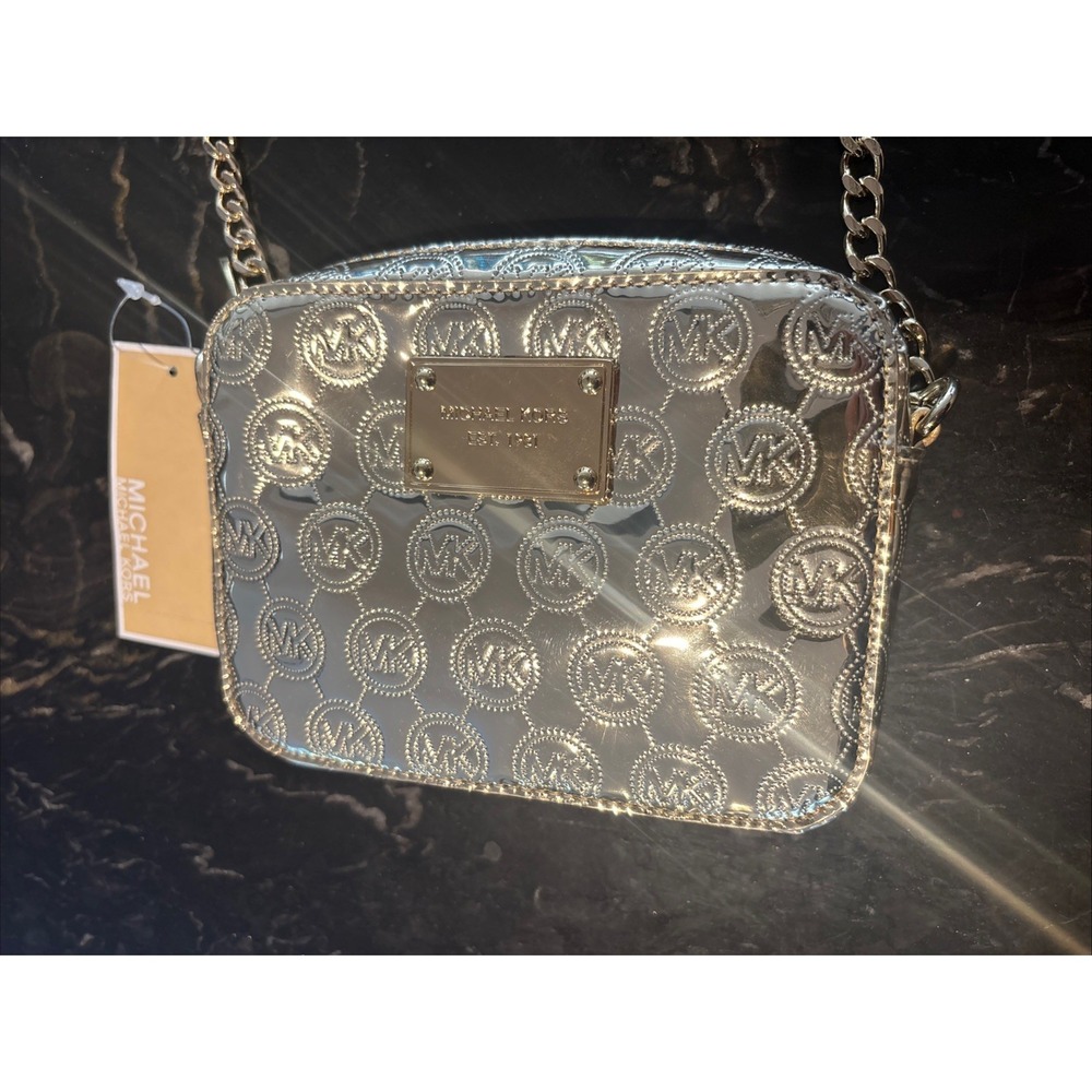 Michael Kors Jet Set Small Crossbody Shoulder Bag Pale Gold Chain - Picture 2 of 12